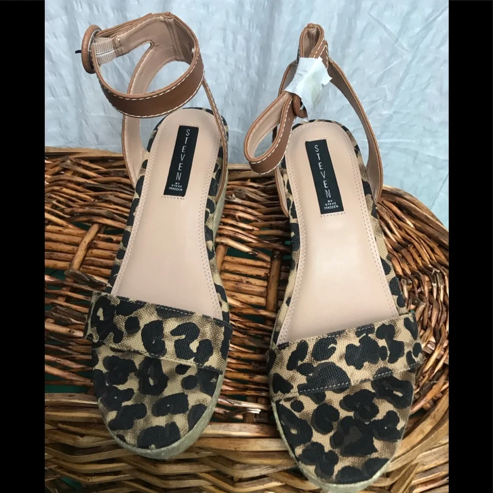 STEVE MADDEN Wedge Kippie Animal Print Espadrille 10